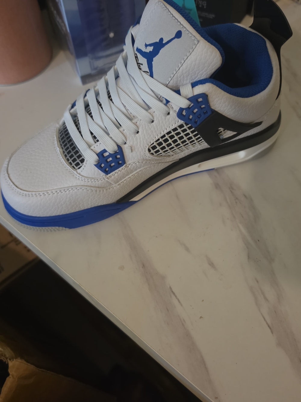 Jordan White and Blue Men's Basketball Sneakers